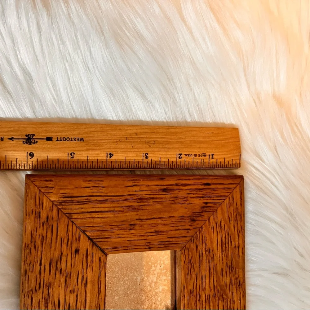 Pecan Oak Wooden Wall Accent Mirror